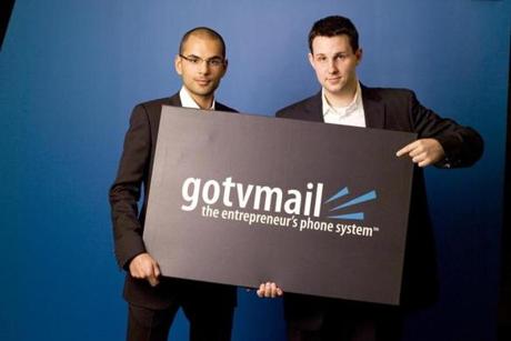 Grasshopper co-founders Siamak Taghaddos and David Hauser around 2004, when the Needham company was known as GotVmail.
